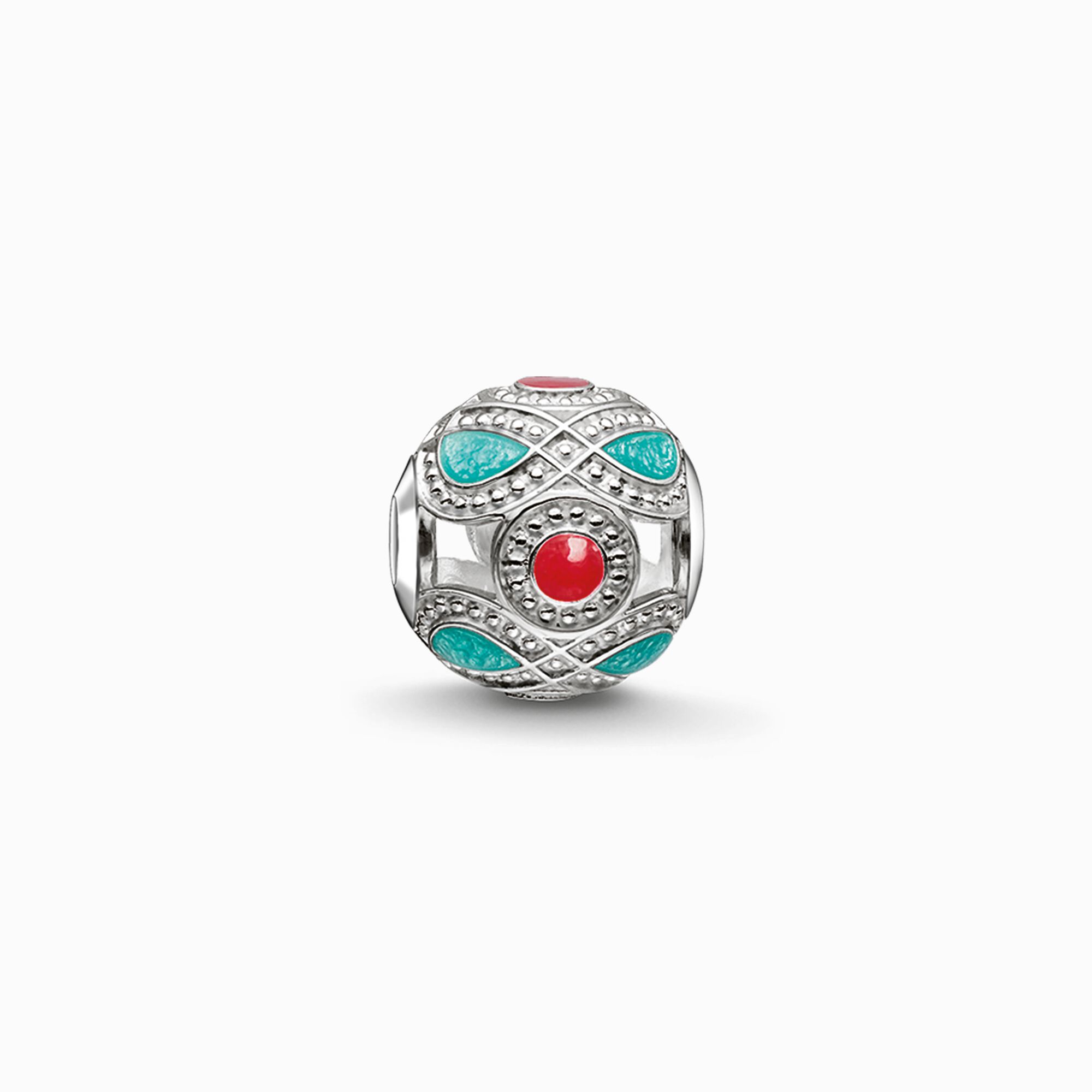 Bead &eacute;tnico turquesa con rojo de la colección Karma Beads en la tienda online de THOMAS SABO