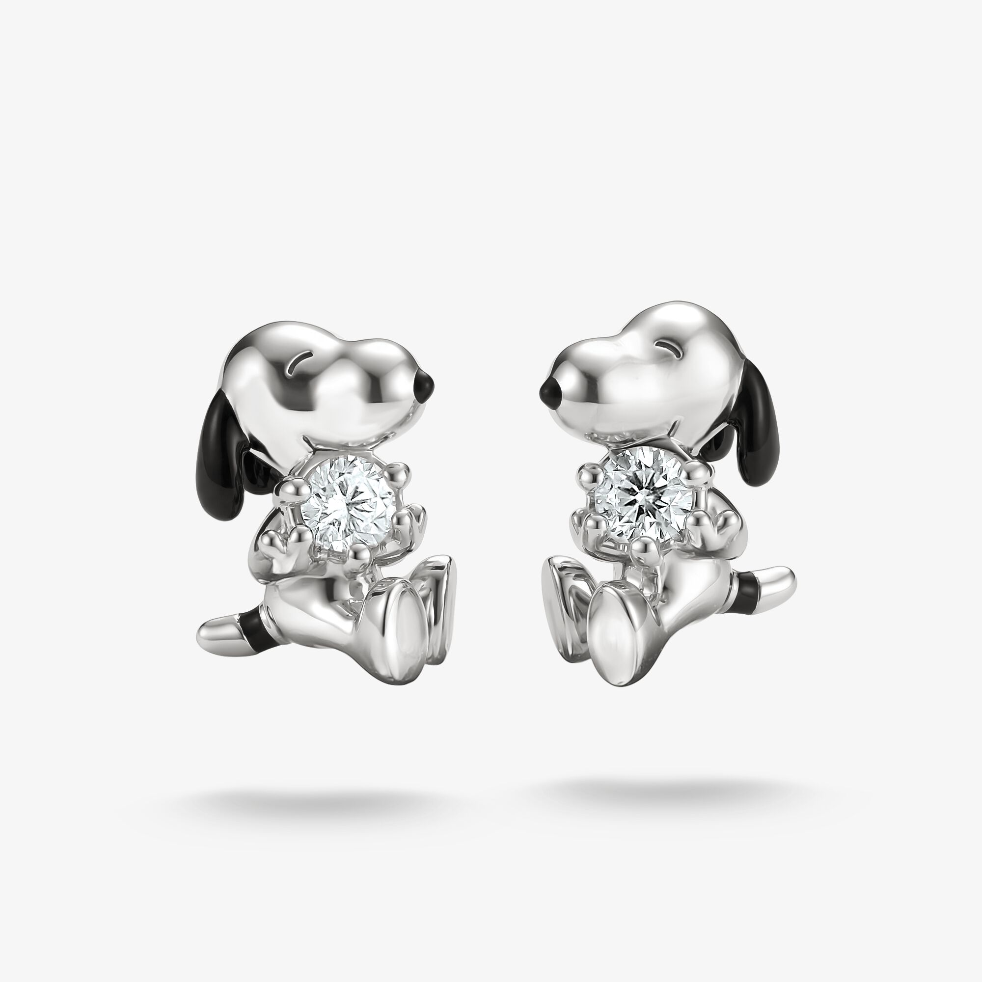 THOMAS SABO Peanuts Boucles d’oreilles puces Snoopy avec zirconia blanc, Argent sterling, Taille: one size, Unisex