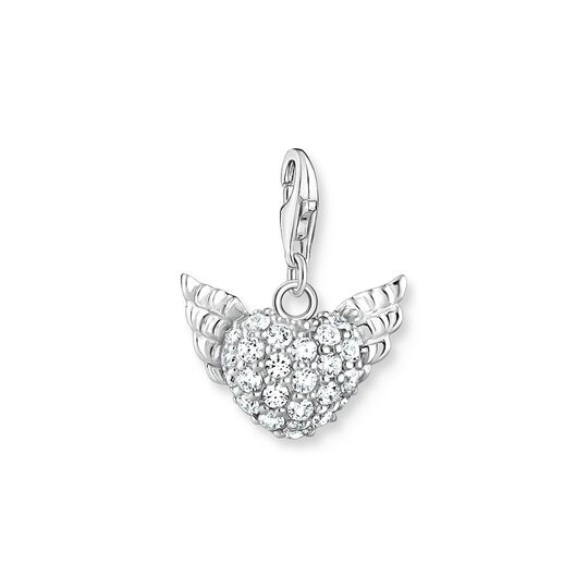 Charm pendant winged heart white stones silver from the Charm Club collection in the THOMAS SABO online store