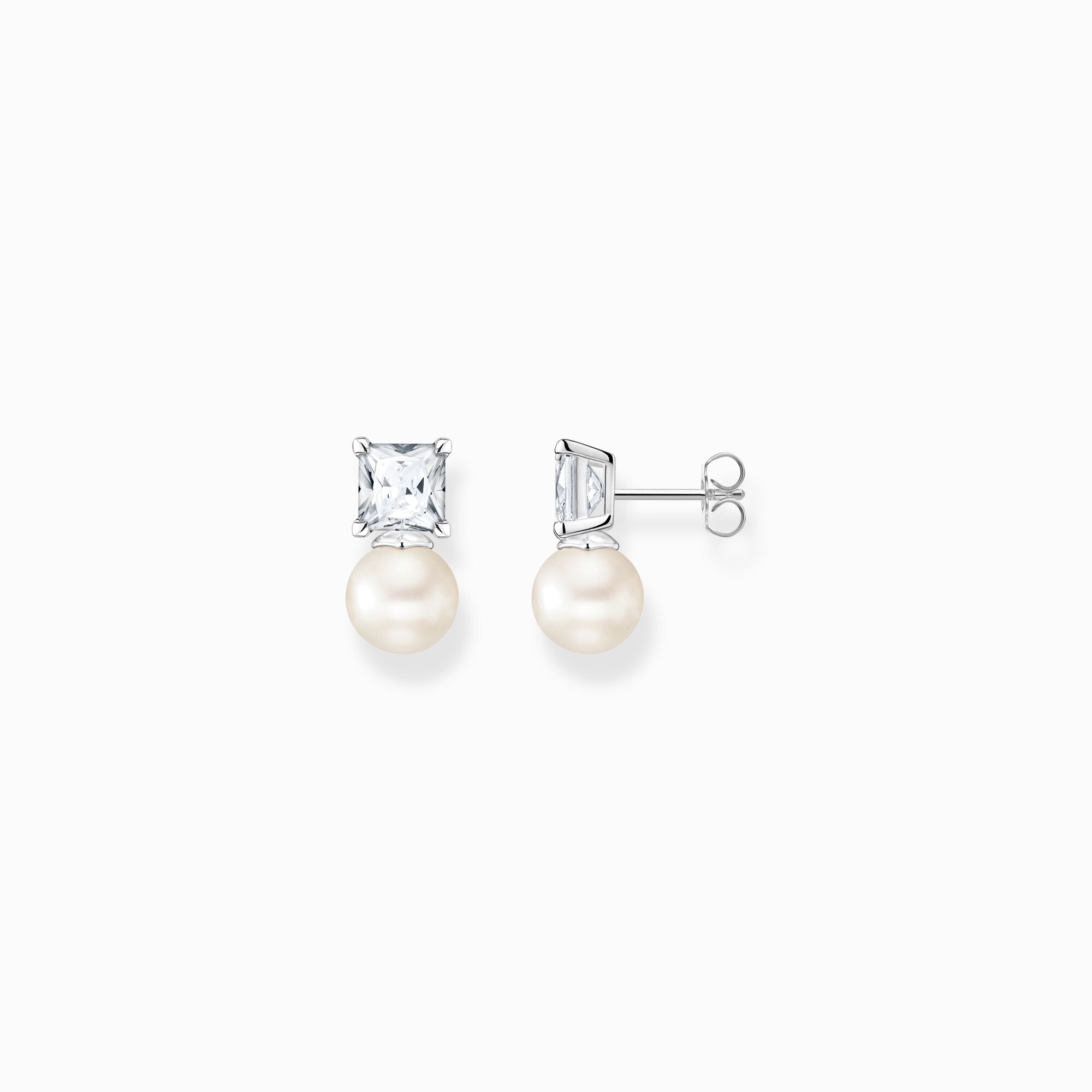 Pendientes perla con piedra blanca plata de la colección  en la tienda online de THOMAS SABO