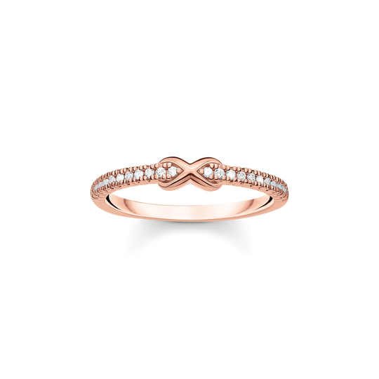 Ring Infinity mit wei&szlig;en Steinen ros&eacute;gold aus der Charming Collection Kollektion im Online Shop von THOMAS SABO