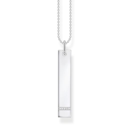 Necklace tag with white stones silver from the  collection in the THOMAS SABO online store