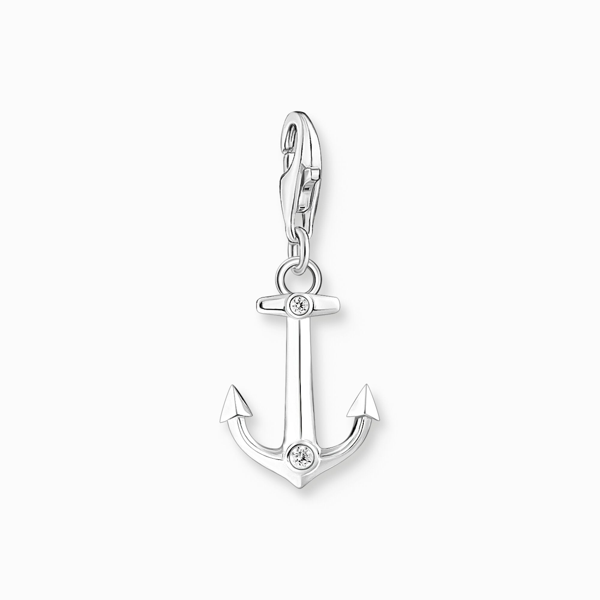 Silver charm pendant anchor with zirconia from the Charm Club collection in the THOMAS SABO online store