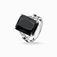 Ring with large black stone and stars silver from the  collection in the THOMAS SABO online store
