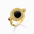 Ring rotatable with black onyx and white stones gold plated from the  collection in the THOMAS SABO online store