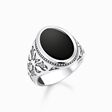 Silver blackened signet ring with black onyx from the  collection in the THOMAS SABO online store