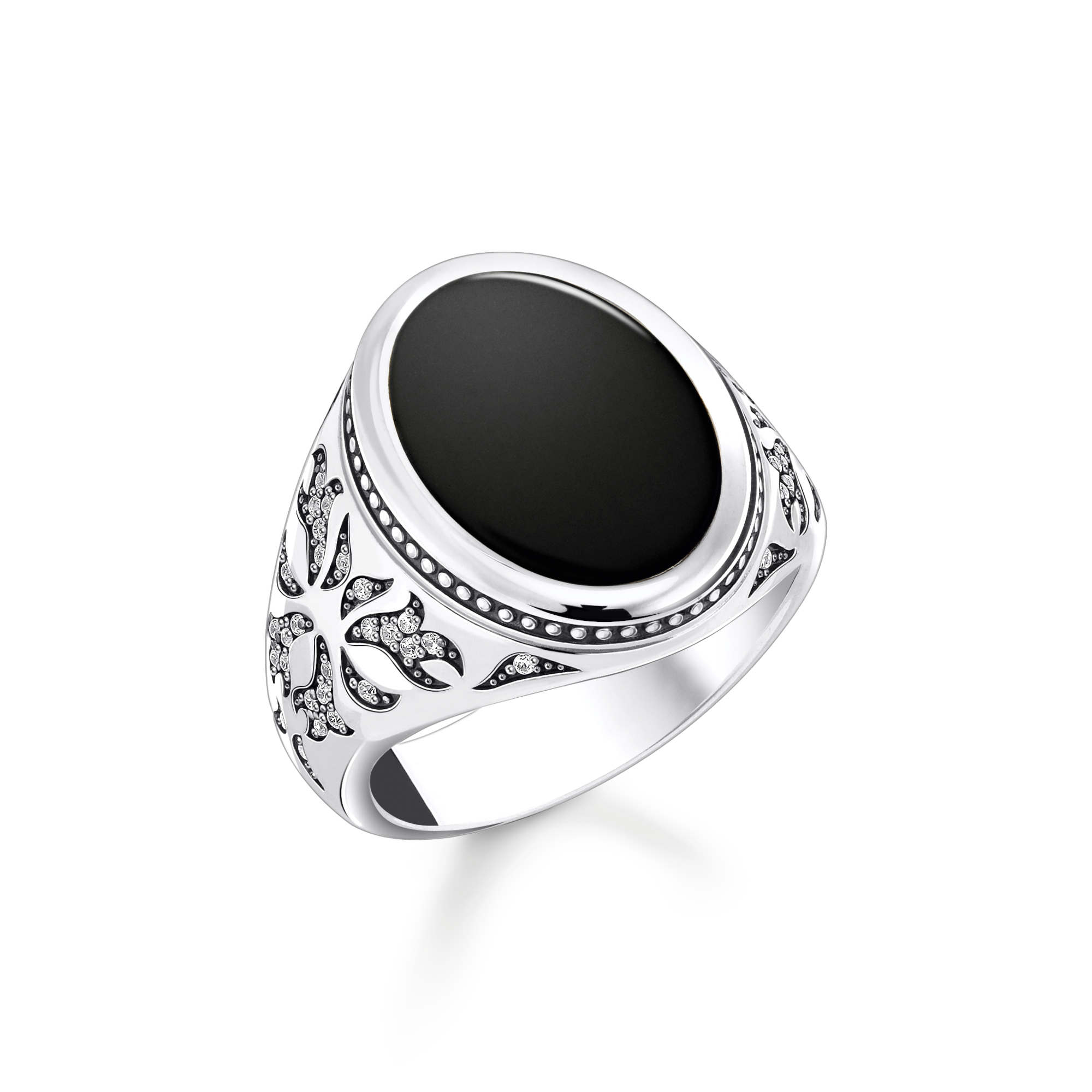 Thomas Sabo Siegelring mit schwarzem Onyx Silber geschwärzt schwarz TR2454-641-11-68