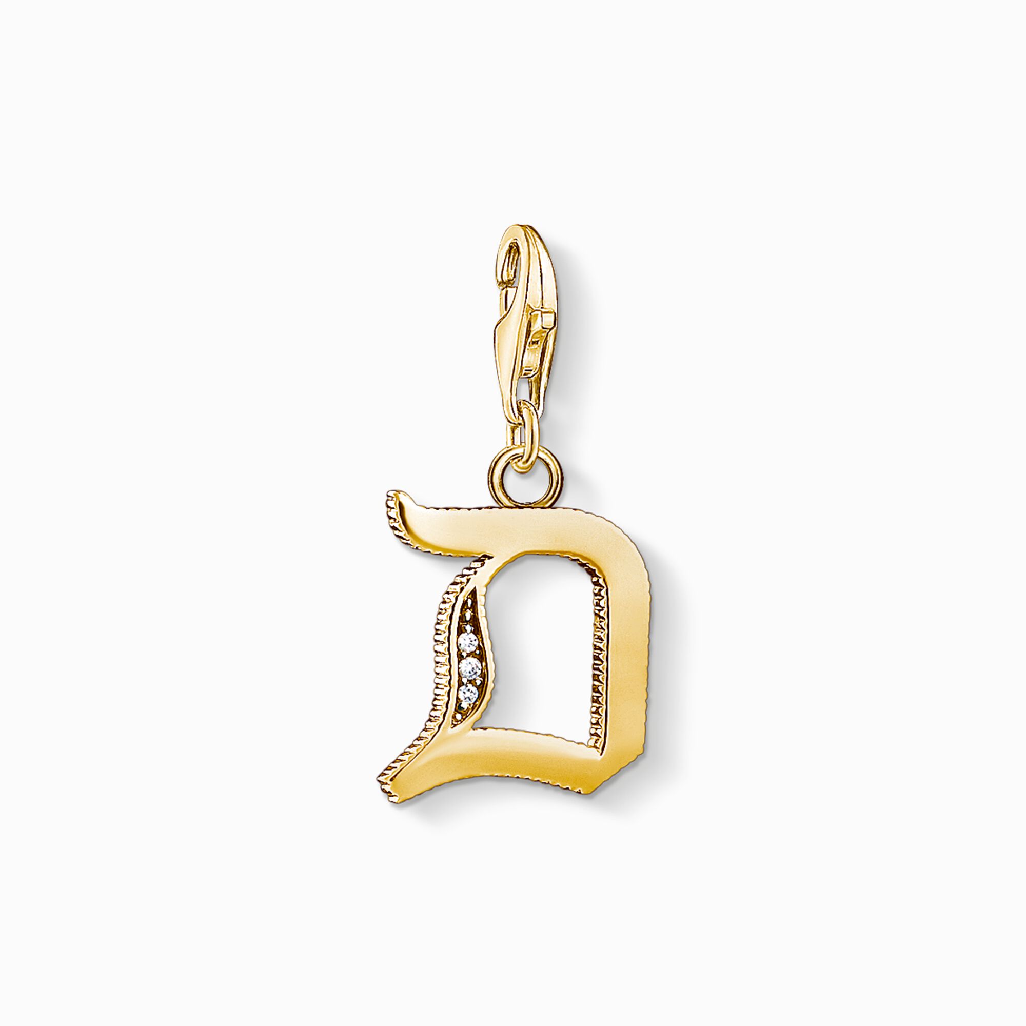 Charm pendant letter D gold from the Charm Club collection in the THOMAS SABO online store