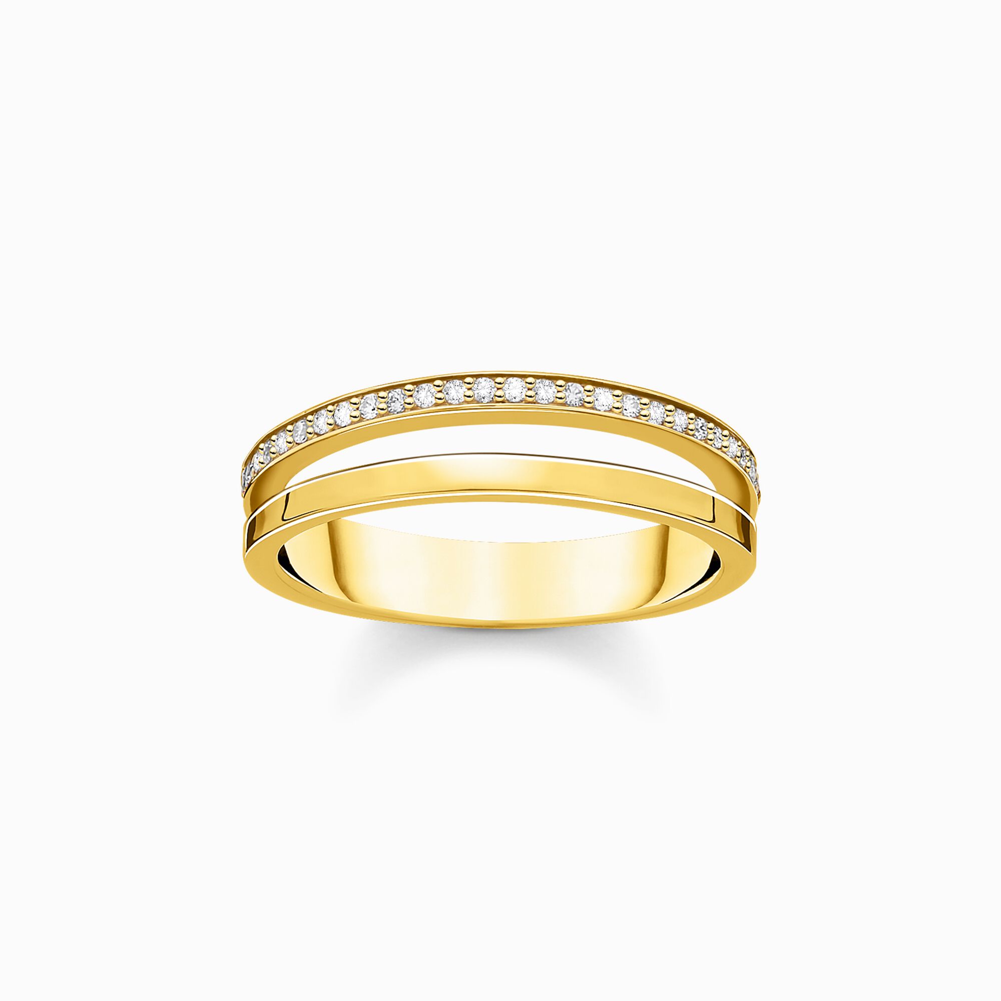 Ring doppelreihig wei&szlig;e Steine gold aus der Charming Collection Kollektion im Online Shop von THOMAS SABO