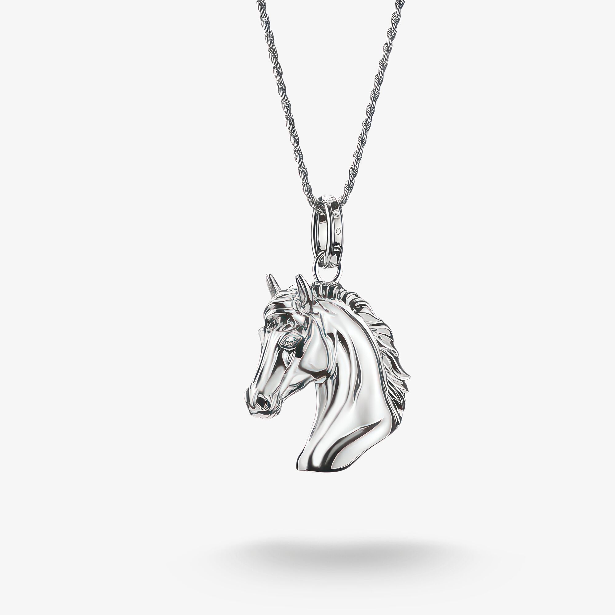 THOMAS SABO Chaîne tête de cheval zirconium Elyndra argent, Argent sterling, Taille: 50 cm, femme