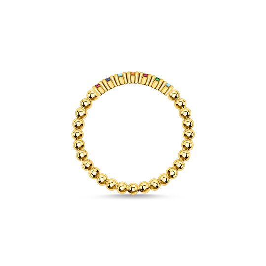 Golden Ring With Glass Ceramic Stones Thomas Sabo