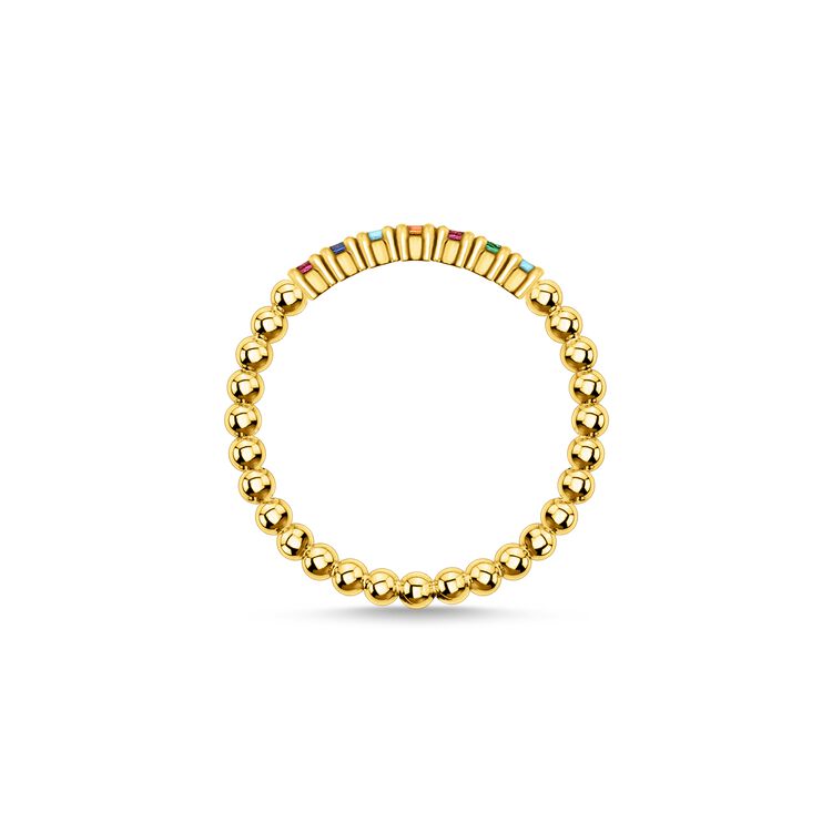 Golden Ring With Glass Ceramic Stones Thomas Sabo