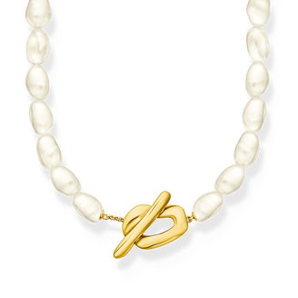 Gold-plated pearl necklace Natural Beauty from the  collection in the THOMAS SABO online store