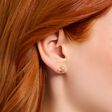 Clous d&rsquo;oreilles dor&eacute;s avec cristal en onyx rose de la collection  dans la boutique en ligne de THOMAS SABO