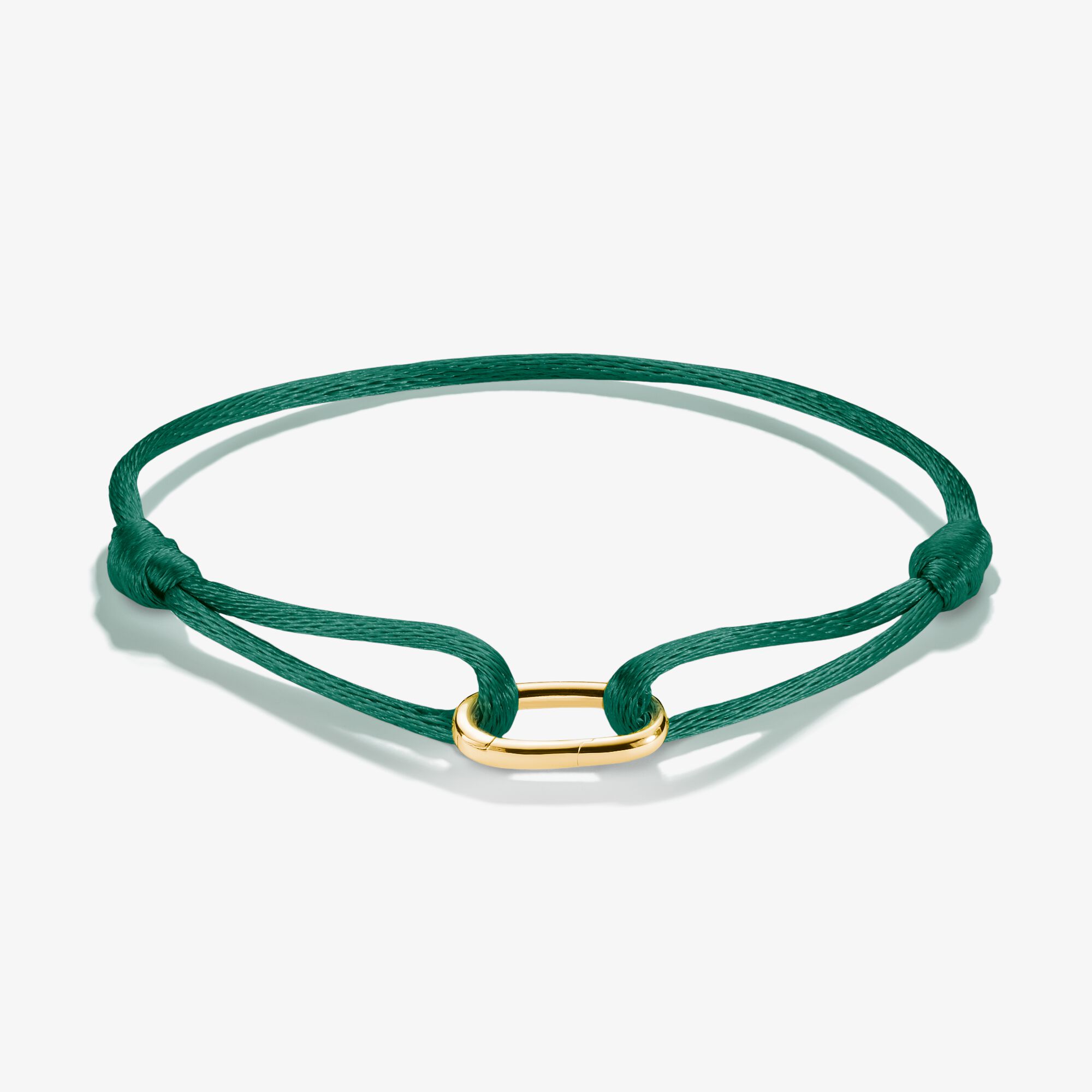 THOMAS SABO Bracelet textile vert Connect Plaqué or 18 carats, Argent sterling doré or jaune, Taille: 24 cm, femme