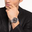 Men&rsquo;s watch Rebel at Heart Chronograph silver black from the  collection in the THOMAS SABO online store