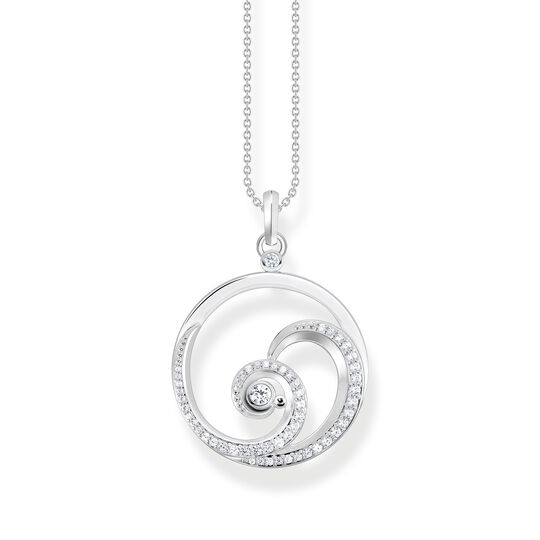 Necklace wave with white stones from the  collection in the THOMAS SABO online store