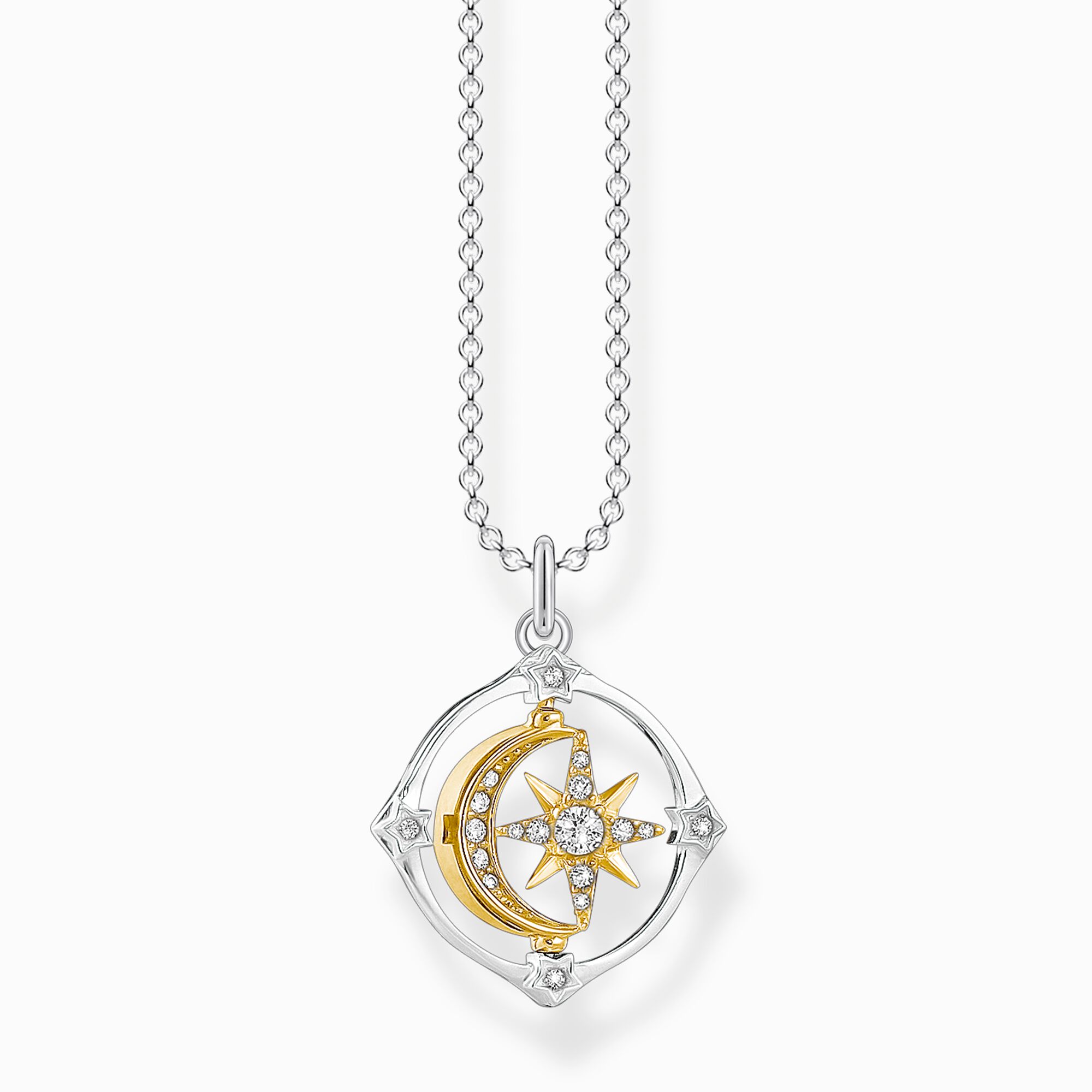 Necklace moveable moon and star from the  collection in the THOMAS SABO online store