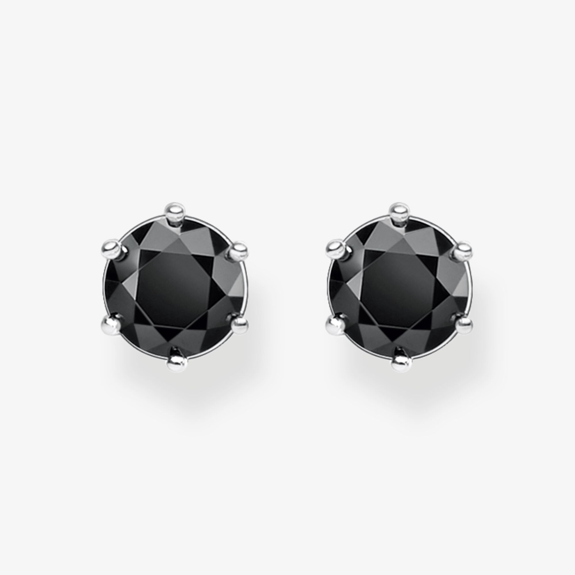 THOMAS SABO Ohrstecker schwarzer Stein, Sterlingsilber, Größe: one size, Damen
