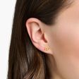 Single ear stud leaves with white stones gold from the Charming Collection collection in the THOMAS SABO online store