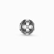 Bead black icy diamond flower from the Karma Beads collection in the THOMAS SABO online store