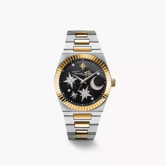 Ladies’ Watch moon and stars with black dial