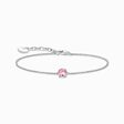 Silver bracelet with pink zirconia pendant from the  collection in the THOMAS SABO online store