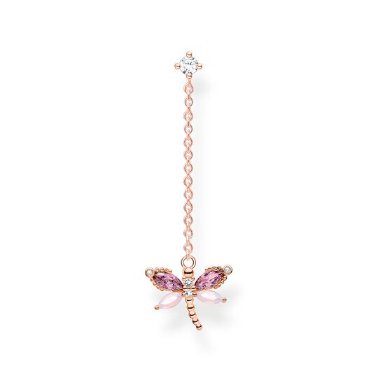 Single earring dragonfly with stones rose gold from the Charming Collection collection in the THOMAS SABO online store