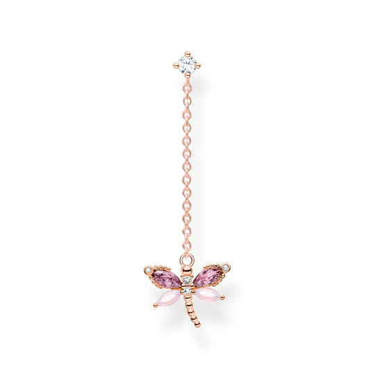 Einzel Ohrring Libelle mit Steine ros&eacute;gold aus der Charming Collection Kollektion im Online Shop von THOMAS SABO