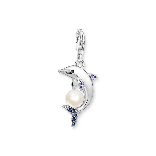 Charm pendant dolphin with pearl silver from the  collection in the THOMAS SABO online store