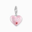 Silver charm pendant with pink heart from the Charm Club collection in the THOMAS SABO online store
