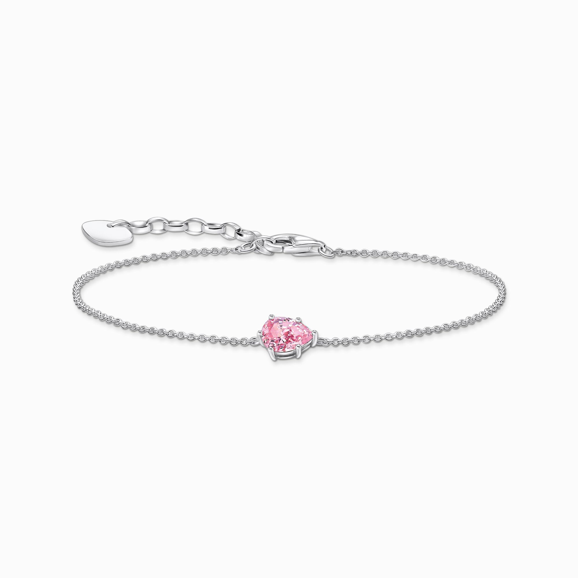 Silver bracelet with pink drop-shaped pedant from the  collection in the THOMAS SABO online store
