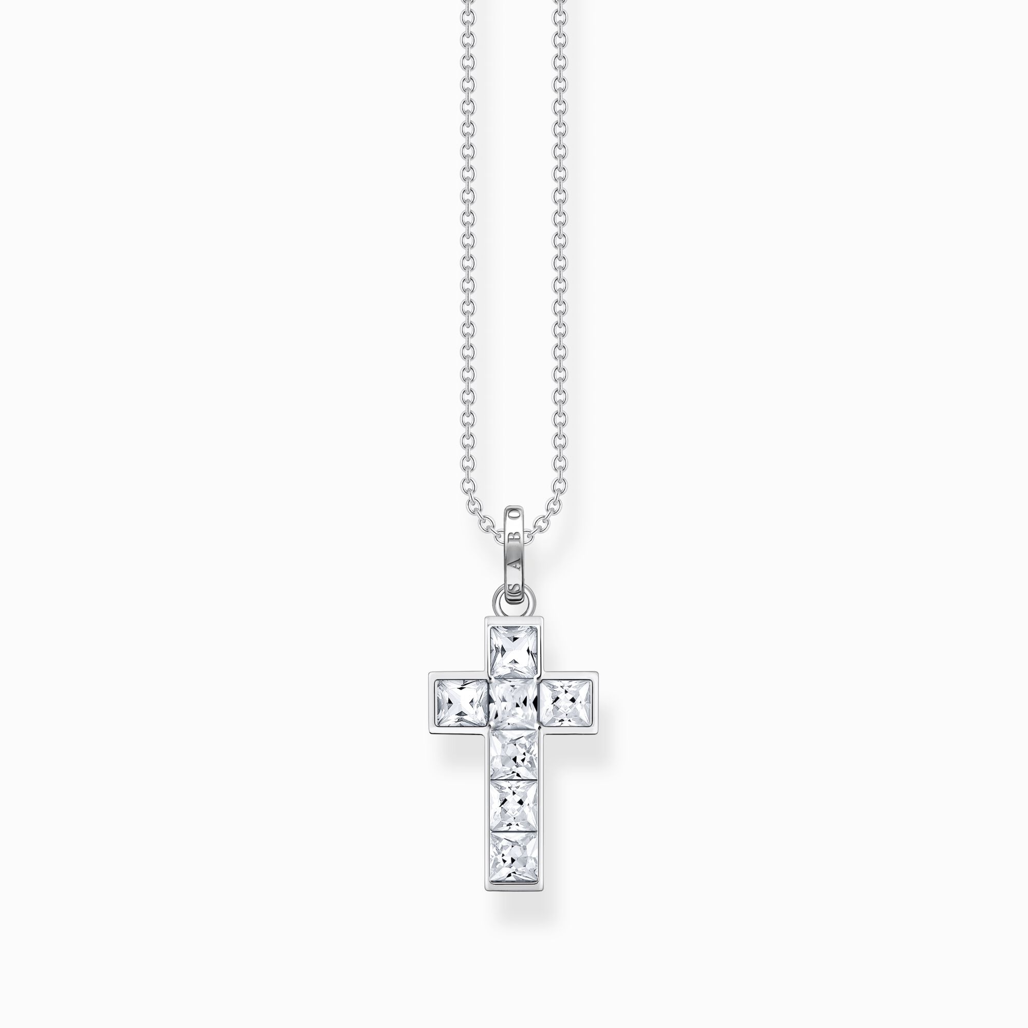 Necklace cross with white stones silver from the  collection in the THOMAS SABO online store