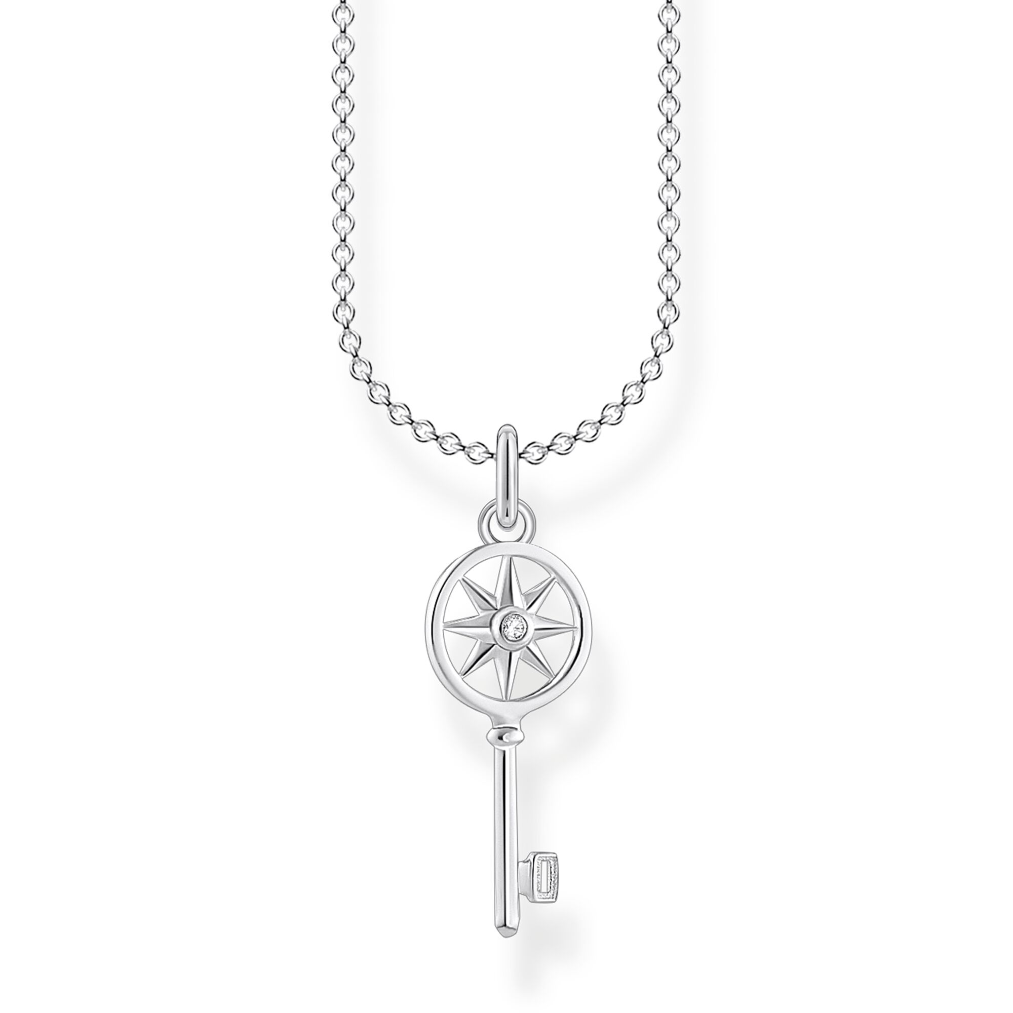 Silver Necklace With Key Pendant Thomas Sabo