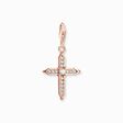 Pendentif Charm croix avec pierres blanches or rose de la collection Charm Club dans la boutique en ligne de THOMAS SABO