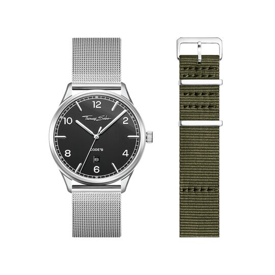 Set Code TS schwarze Uhr und khaki Armband aus der  Kollektion im Online Shop von THOMAS SABO