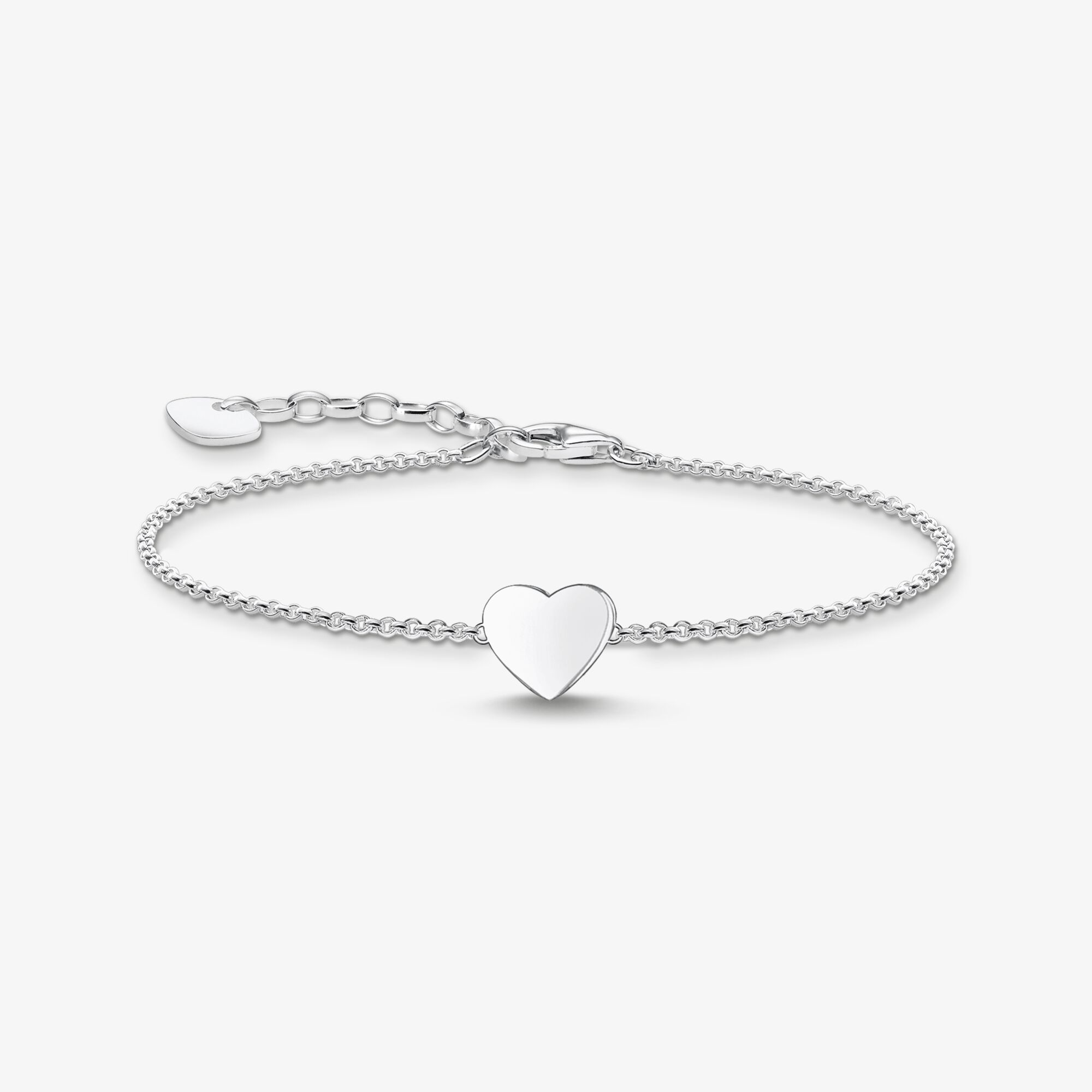 THOMAS SABO Bracelet cœur argent, Argent sterling, Taille: 19 cm, femme