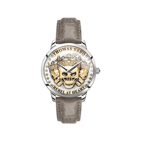 Men&rsquo;s watch Rebel spirit 3d skulls, gold from the  collection in the THOMAS SABO online store