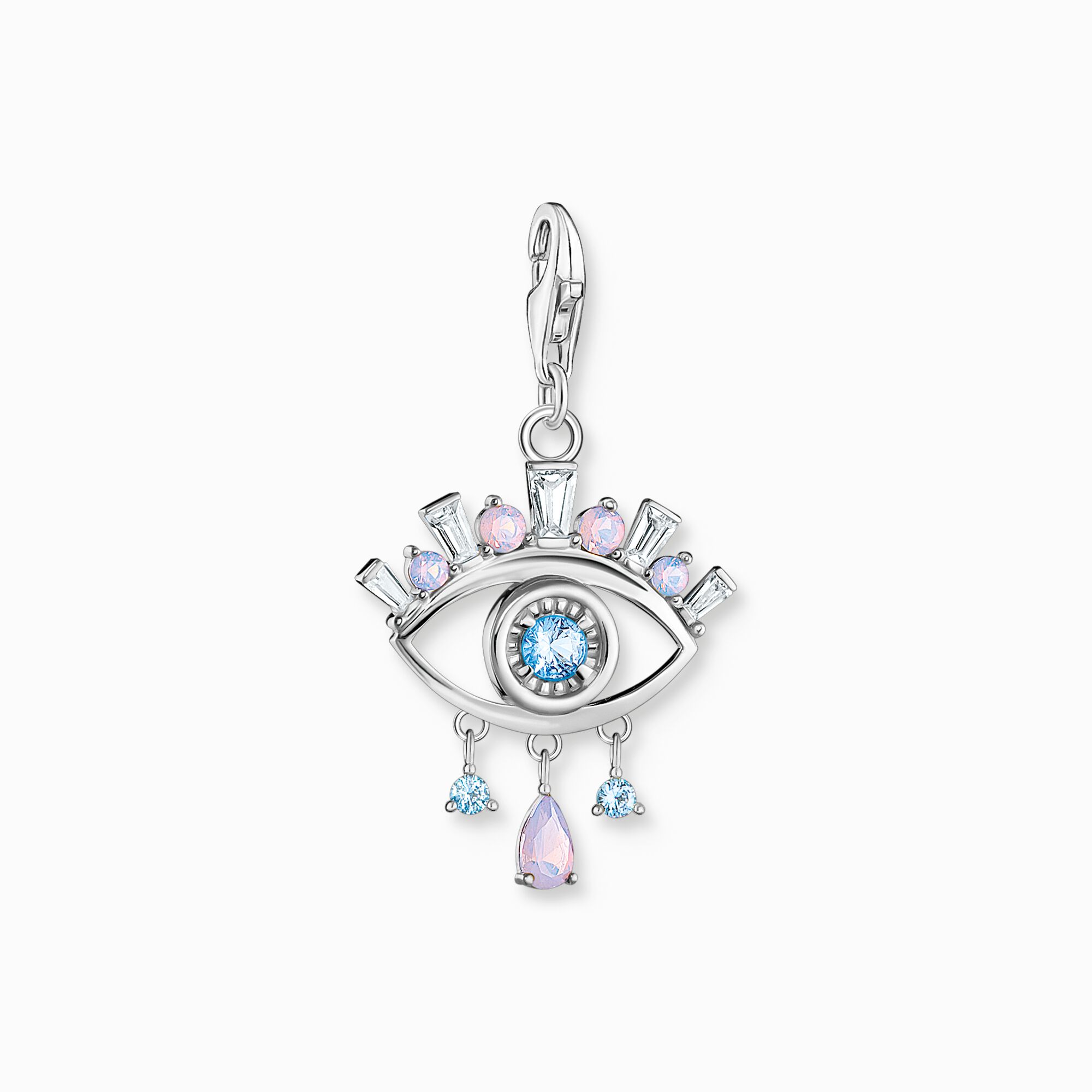 Silver charm pendant Nazar&#39;s eye with blue stones from the Charm Club collection in the THOMAS SABO online store