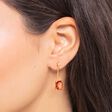 Earrings with orange stone and star gold plated from the  collection in the THOMAS SABO online store