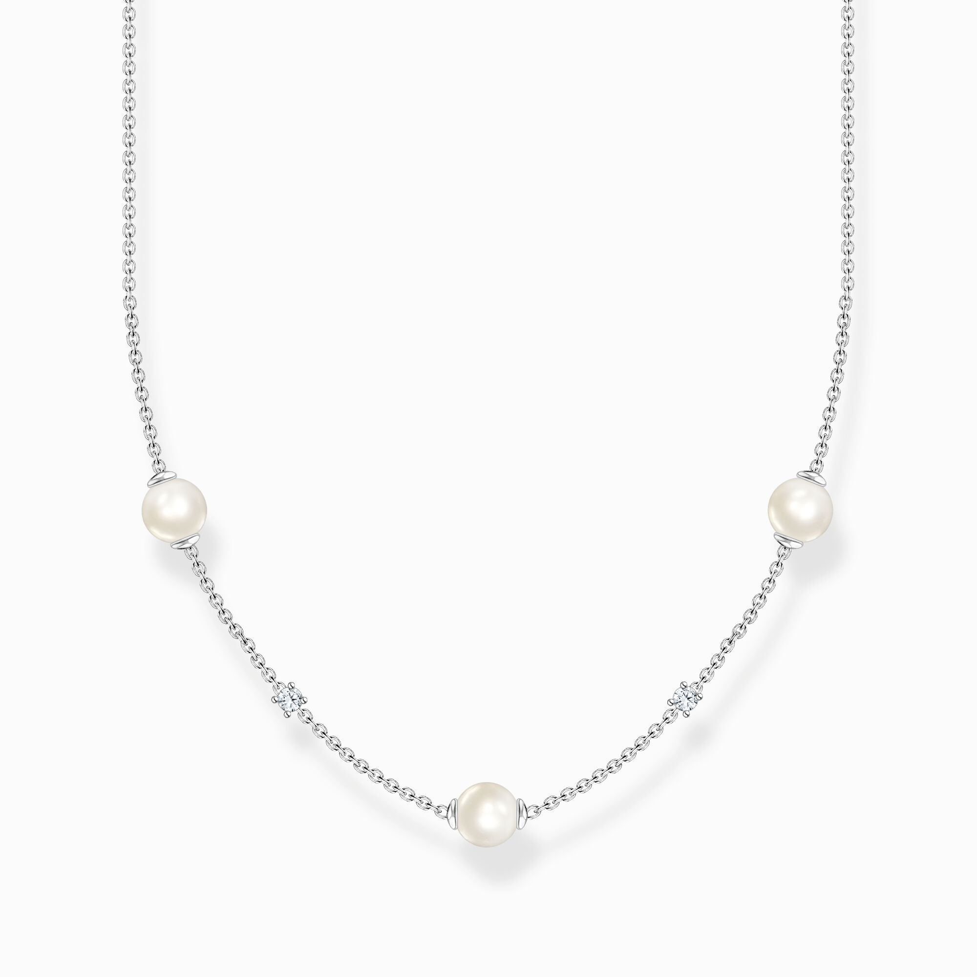 Halskette aus Silber mit Perlen und Zirkonia – THOMAS SABO