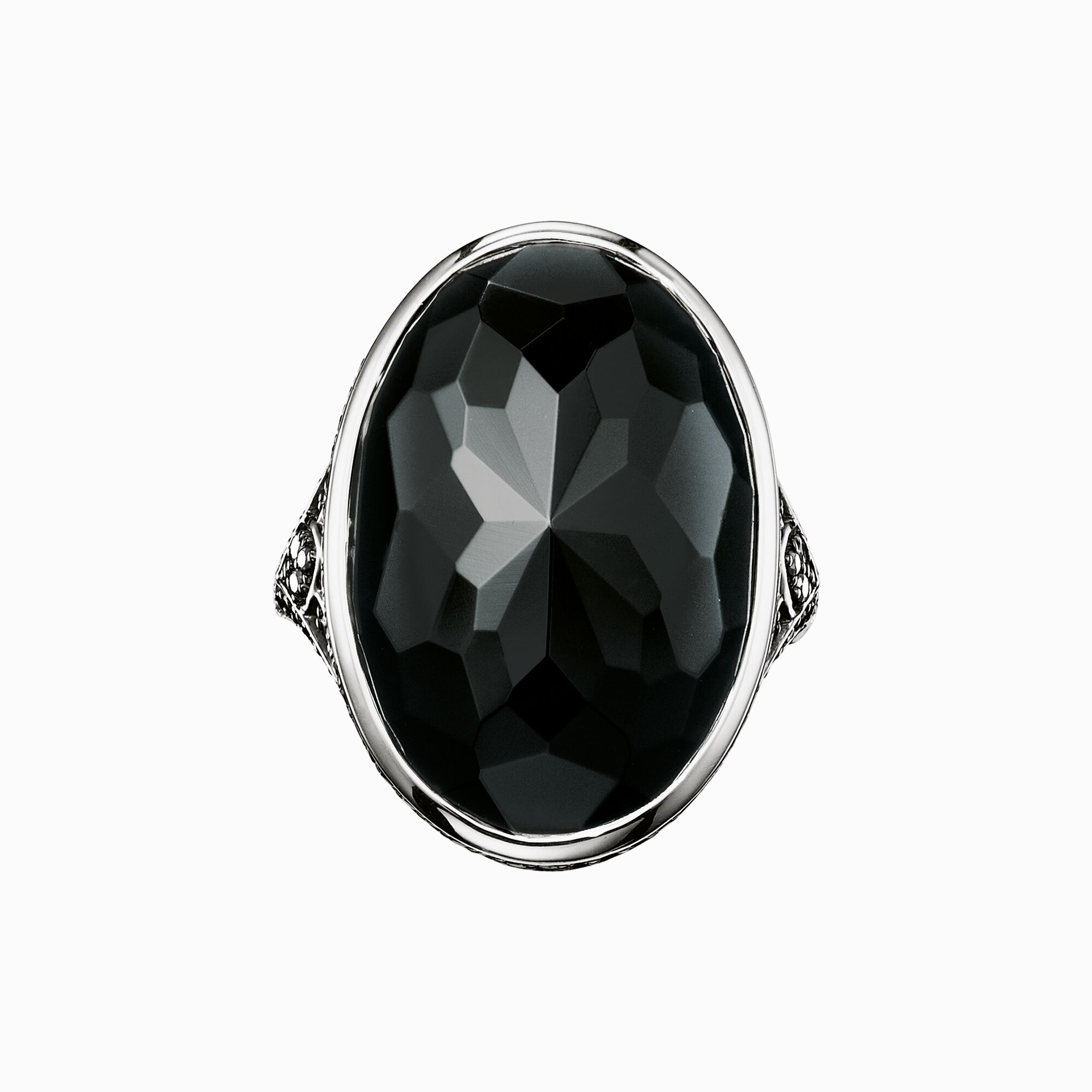 Cocktail ring black lotos from the  collection in the THOMAS SABO online store