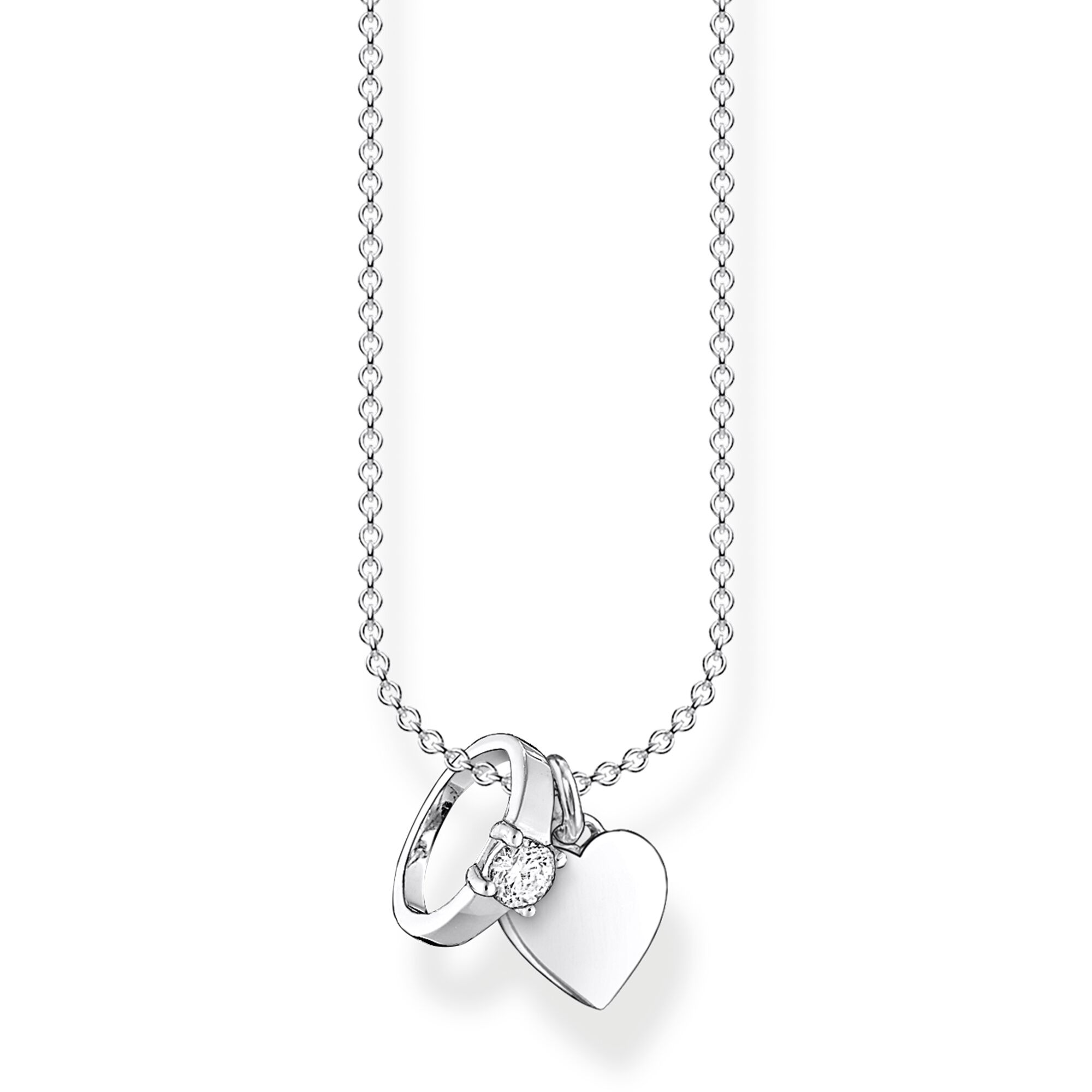 Necklace With Two Pendants Thomas Sabo Will be sent by registered post. necklace ring with heart