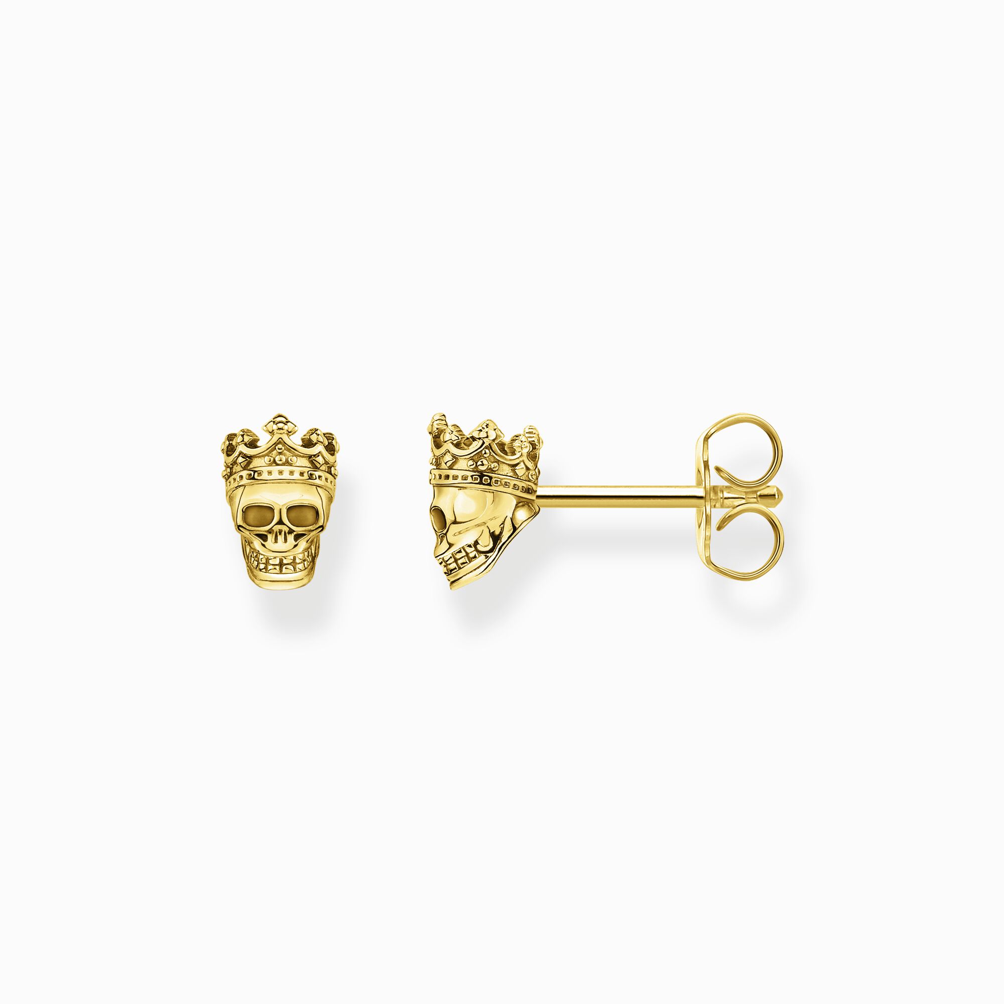 Ear studs skull king gold from the  collection in the THOMAS SABO online store