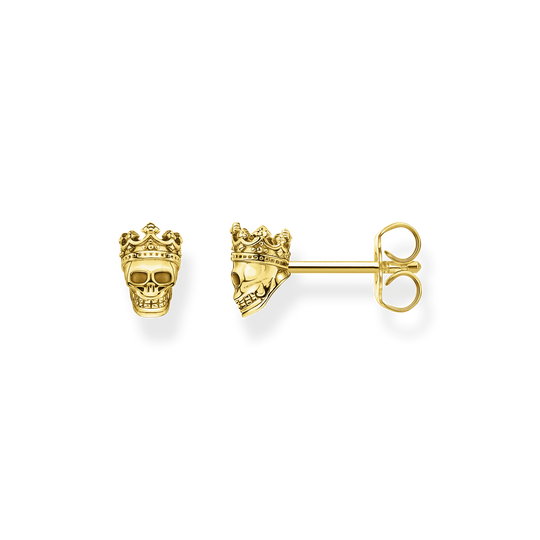 Ear studs skull king gold from the  collection in the THOMAS SABO online store