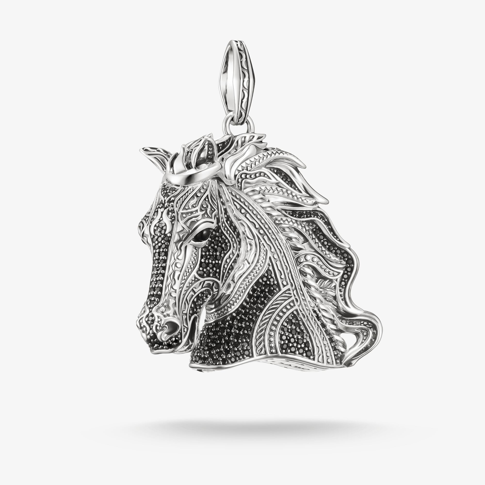 THOMAS SABO Pendentif grande tête de cheval Wild Horses chevaux sauvages argent, Argent sterling, Taille: one size, homme