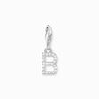 Charm pendant letter B with white stones silver from the Charm Club collection in the THOMAS SABO online store