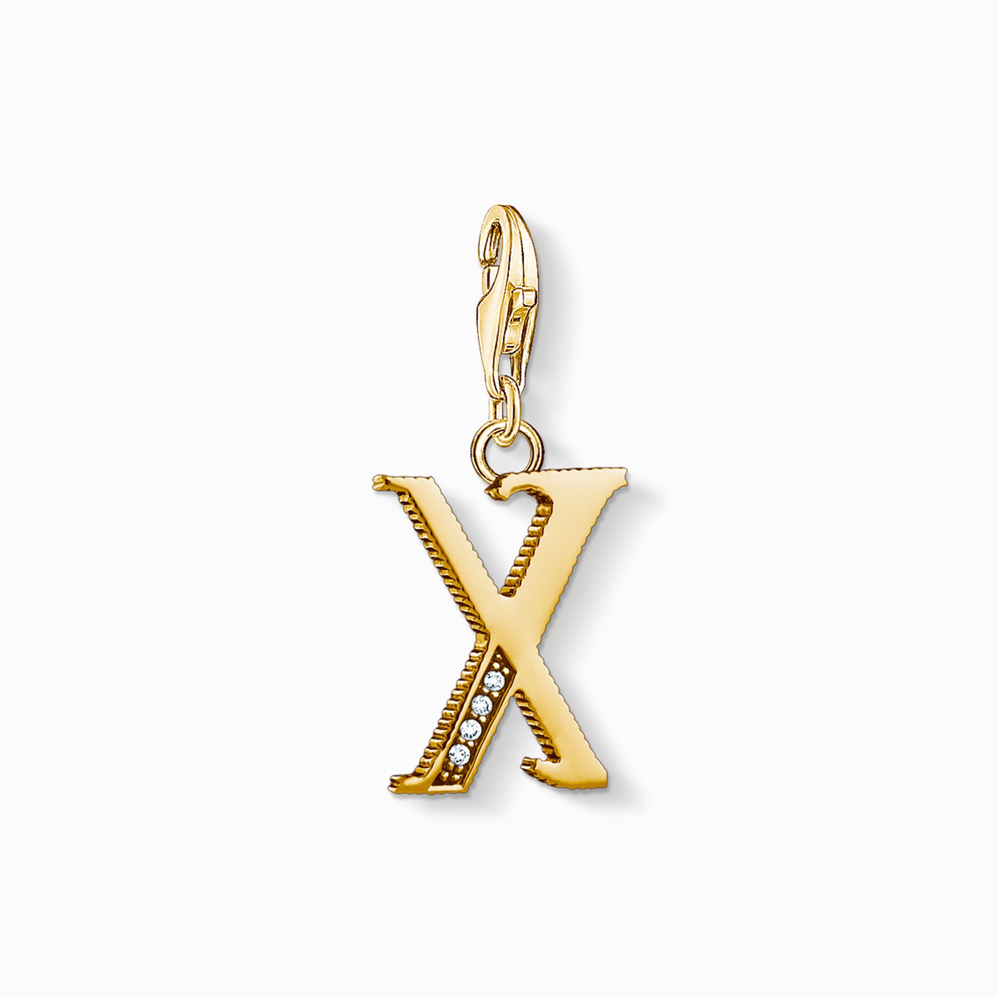 Charm-h&auml;ngsmycke bokstaven X guld ur kollektionen Charm Club i THOMAS SABO:s onlineshop