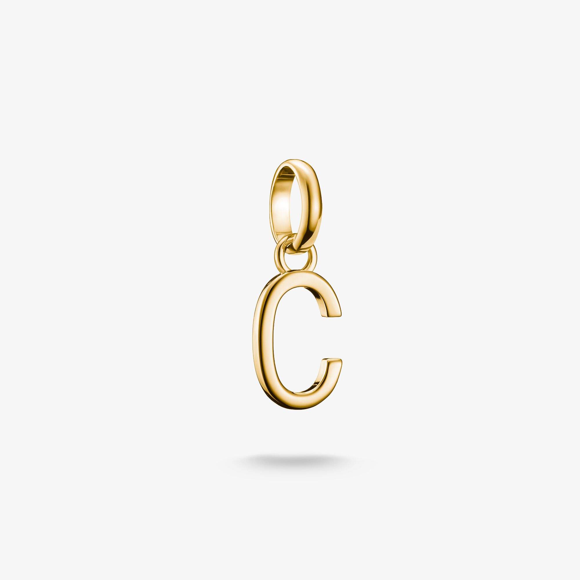 THOMAS SABO Pendentif Charm lettre C Connect plaqué or Argent sterling doré or jaune, Taille: one size, pour femme