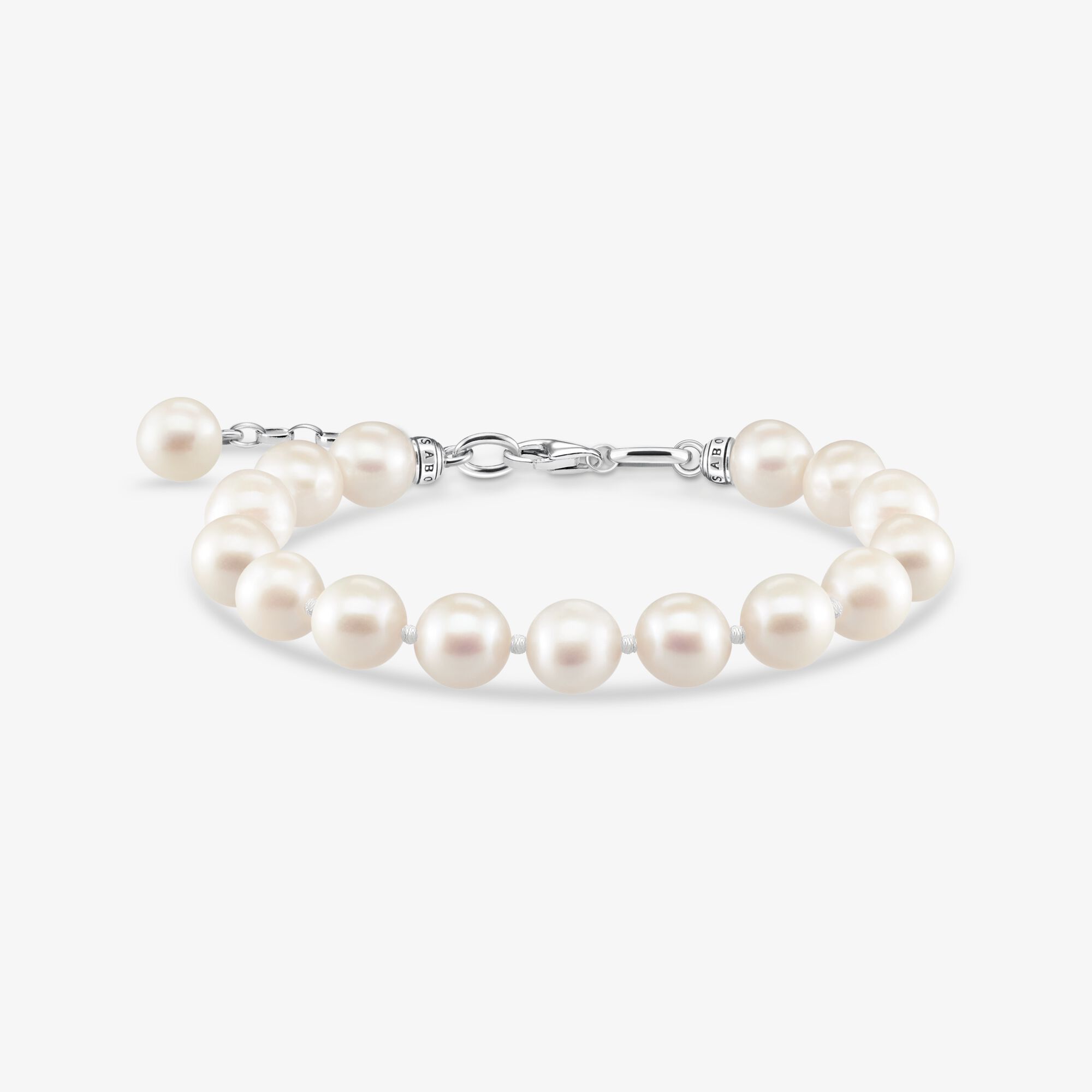 THOMAS SABO Armband med pärlor, 925 sterlingsilver, Storlek: 19 cm, för damer